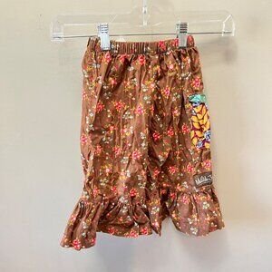 Matilda Jane Between the‎ Pages Brown Floral Ruffle Legging- Sz. 2
